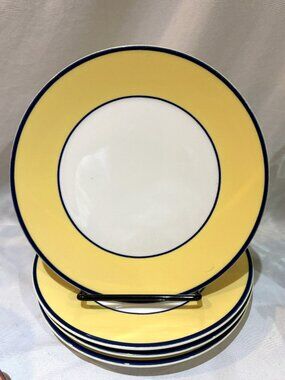 Set of 4 Pagnossin Ironstone Treviso Salad Dessert Plates Yellow Made in Italy